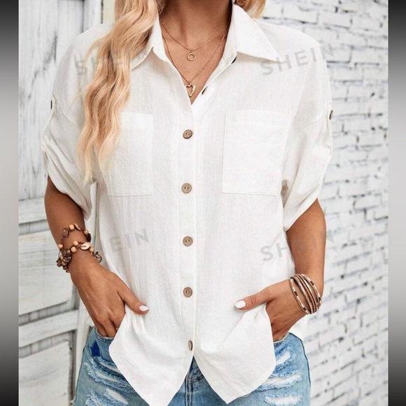 NWT Botton Down Blouse - Picture 1 of 2